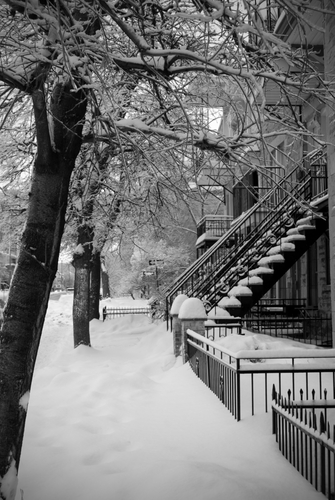 snowy sidewalk